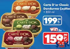 CARTE D'OR CLASSİC DONDURMA ÇEŞİTLEİR 850 ML
